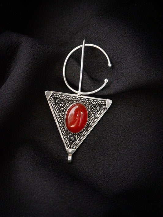 Radiant Crimson Heritage: The Amazigh Bride Pin